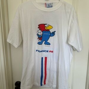 Official France 1998 World Cup Coup Du Monde Footix XXL Shirt Vintage